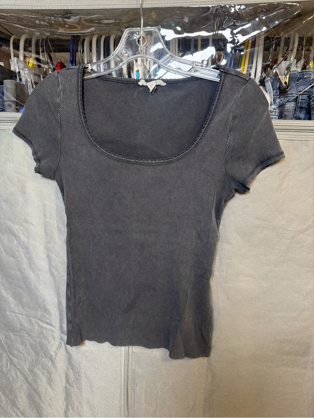 Splendid Women's Scoop Neck Short Sleeve Top - Charcoal